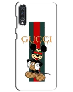 Чехол для Samsung Galaxy A70 2019 (A705F) с картинкой «Микки Маус Gucci — полосы»