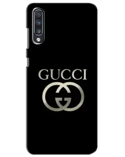 Чехол для Samsung Galaxy A70 2019 (A705F) с картинкой «Gucci — золото на черном»