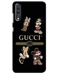 Чехол для Samsung Galaxy A70 2019 (A705F) с картинкой «Gucci — герои Disney и монограмма»