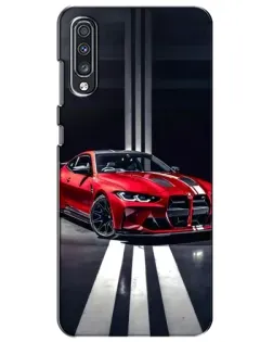 Чехол для Samsung Galaxy A70 2019 (A705F) с картинкой «Красная BMW на дороге»