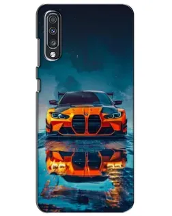 Чехол для Samsung Galaxy A70 2019 (A705F) с картинкой «BMW — золотая эмблема»