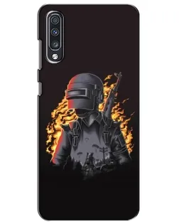 Чехол для Samsung Galaxy A70 2019 (A705F) с картинкой «PUBG — огненный силуэт» Чехол для Samsung Galaxy A70 2019 (A705F) с картинкой «PUBG — огненный силуэт»
