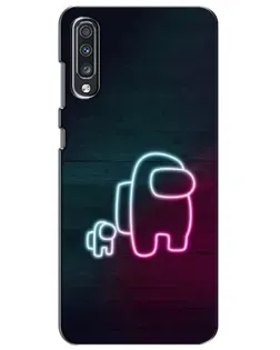Чехол для Samsung Galaxy A70 2019 (A705F) с картинкой «Among Us неон-арт» Чехол для Samsung Galaxy A70 2019 (A705F) с картинкой «Among Us неон-арт»