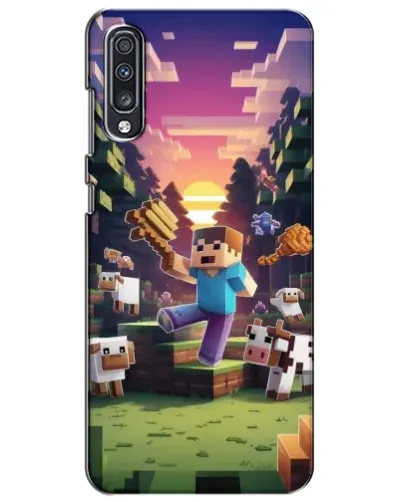 Чехол для Samsung Galaxy A70 2019 (A705F) с картинкой «Стив на ферме»