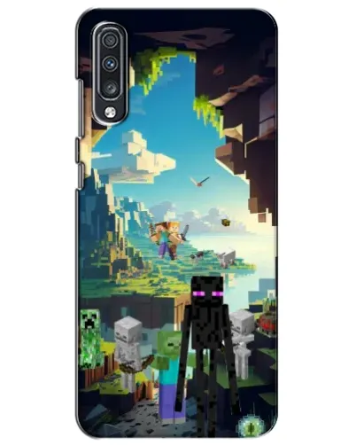 Чехол для Samsung Galaxy A70 2019 (A705F) с картинкой «Эндермен в лесу»