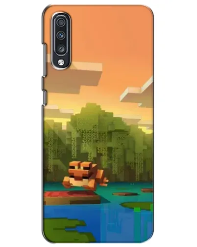 Чехол для Samsung Galaxy A70 2019 (A705F) с картинкой «Майнкрафт закат солнца»