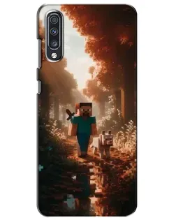 Чехол для Samsung Galaxy A70 2019 (A705F) с картинкой «Стив в лесу» Чехол для Samsung Galaxy A70 2019 (A705F) с картинкой «Стив в лесу»