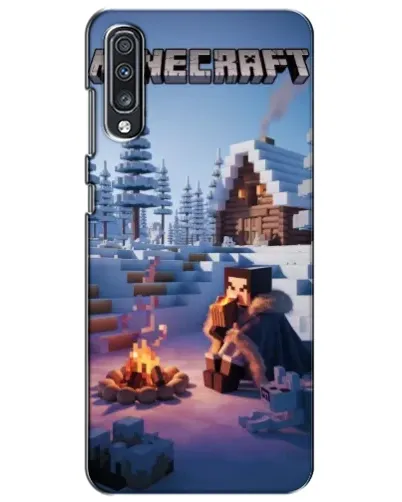 Чехол для Samsung Galaxy A70 2019 (A705F) с картинкой «Зимний Minecraft»