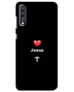 Чехол для Samsung Galaxy A70 2019 (A705F) с картинкой «Сердце - Jesus» Чехол для Samsung Galaxy A70 2019 (A705F) с картинкой «Сердце - Jesus»