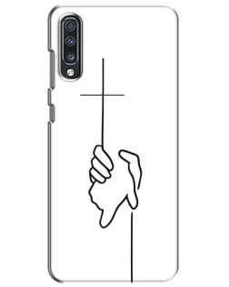 Чехол для Samsung Galaxy A70 2019 (A705F) с картинкой «Рука держит» Чехол для Samsung Galaxy A70 2019 (A705F) с картинкой «Рука держит»