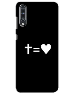 Чехол для Samsung Galaxy A70 2019 (A705F) с картинкой «Крест и Сердце»