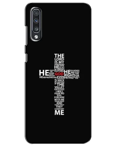 Чехол для Samsung Galaxy A70 2019 (A705F) с картинкой «Текстовый крест» Чехол для Samsung Galaxy A70 2019 (A705F) с картинкой «Текстовый крест»
