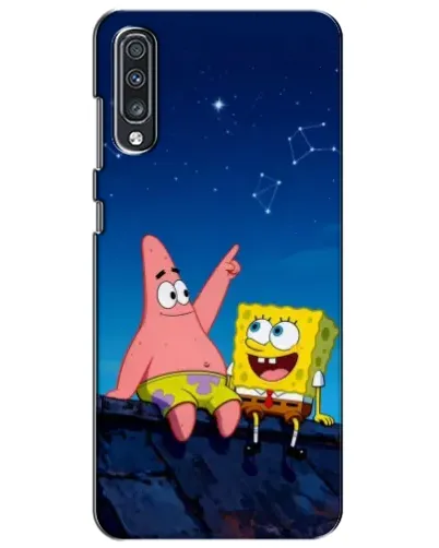 Чехол для Samsung Galaxy A70 2019 (A705F) с картинкой «Губка Боб и Патрик ночью»
