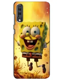 Чехол для Samsung Galaxy A70 2019 (A705F) с картинкой «Губка Боб прыгает»