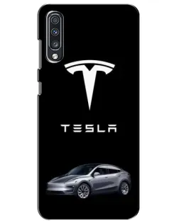 Чехол для Samsung Galaxy A70 2019 (A705F) с картинкой «Tesla Model Y»