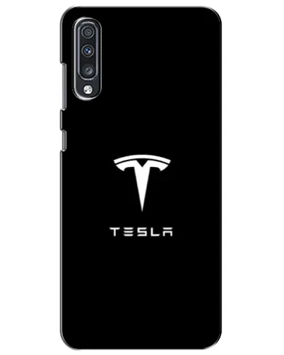 Чехол для Samsung Galaxy A70 2019 (A705F) с картинкой «Tesla White Logo»