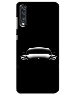 Чехол для Samsung Galaxy A70 2019 (A705F) с картинкой «Фары Tesla Night»