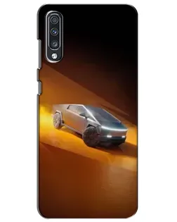 Чехол для Samsung Galaxy A70 2019 (A705F) с картинкой «Cybertruck в пустыне»