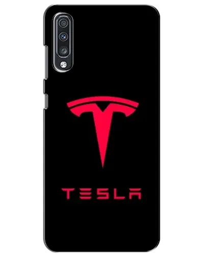 Чехол для Samsung Galaxy A70 2019 (A705F) с картинкой «Tesla Red Logo»