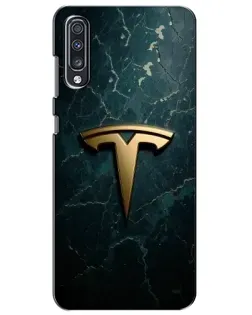 Чехол для Samsung Galaxy A70 2019 (A705F) с картинкой «Мраморная Tesla Gold»