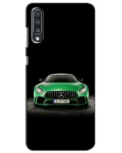 Чехол для Samsung Galaxy A70 2019 (A705F) с картинкой «Mercedes — неоновый лого»