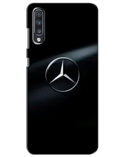 Чехол для Samsung Galaxy A70 2019 (A705F) с картинкой «Mercedes на металле»