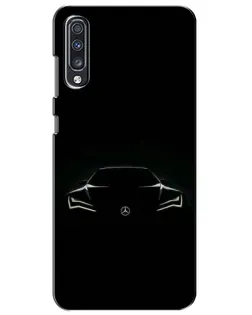 Чехол для Samsung Galaxy A70 2019 (A705F) с картинкой «Mercedes — силуэт авто»