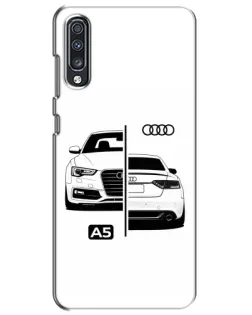 Чехол для Samsung Galaxy A70 2019 (A705F) с картинкой «Audi — контрастный дизайн»