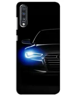 Чехол для Samsung Galaxy A70 2019 (A705F) с картинкой «Неоновый взгляд Audi»