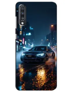 Чехол для Samsung Galaxy A70 2019 (A705F) с картинкой «Ночной город и Audi»
