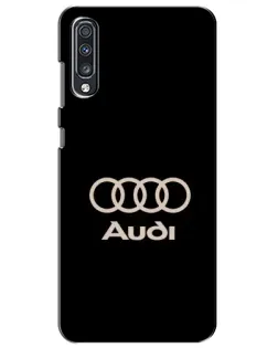 Чехол для Samsung Galaxy A70 2019 (A705F) с картинкой «Audi — золотой логотип»