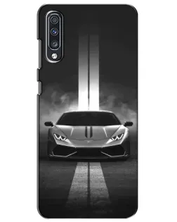 Чехол для Samsung Galaxy A70 2019 (A705F) с картинкой «Lamborghini симметрия дорог»