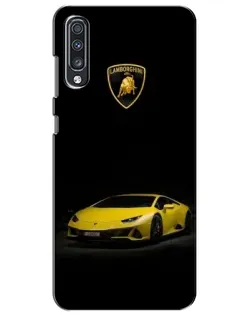 Чехол для Samsung Galaxy A70 2019 (A705F) с картинкой «Lamborghini желтый акцент»