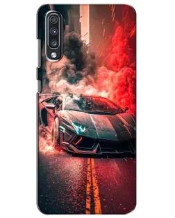 Чехол для Samsung Galaxy A70 2019 (A705F) с картинкой «Lamborghini красный дым»