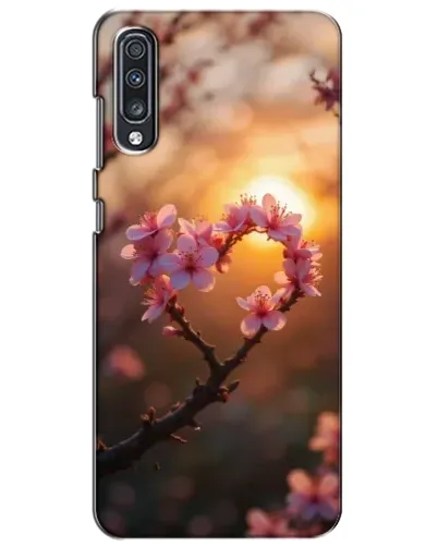 Чехол для Samsung Galaxy A70 2019 (A705F) с картинкой «Розовый цвет сердце на фоне заката» Чехол для Samsung Galaxy A70 2019 (A705F) с картинкой «Розовый цвет сердце на фоне заката»