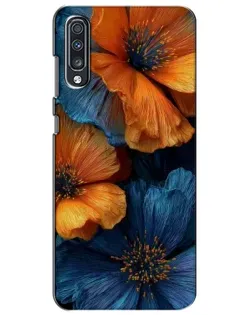 Чехол для Samsung Galaxy A70 2019 (A705F) с картинкой «Яркая сине-оранжевая флора» Чехол для Samsung Galaxy A70 2019 (A705F) с картинкой «Яркая сине-оранжевая флора»