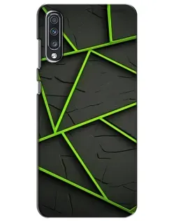 Чехол для Samsung Galaxy A70 2019 (A705F) с картинкой «Зеленые геометрические линии»
