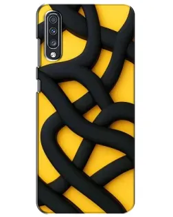 Чехол для Samsung Galaxy A70 2019 (A705F) с картинкой «Черное желтое переплетение»
