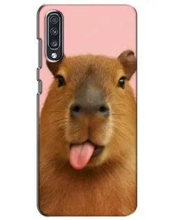 Чехол для Samsung Galaxy A70 2019 (A705F) с картинкой «Капибара с языком» Чехол для Samsung Galaxy A70 2019 (A705F) с картинкой «Капибара с языком»