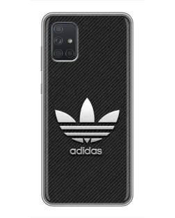 Чехол для Samsung Galaxy A71 (A715) с картинкой «Adidas Карбоновая текстура»