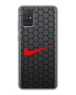 Чехол для Samsung Galaxy A71 (A715) с картинкой «Nike — карбоновая сетка» Чехол для Samsung Galaxy A71 (A715) с картинкой «Nike — карбоновая сетка»