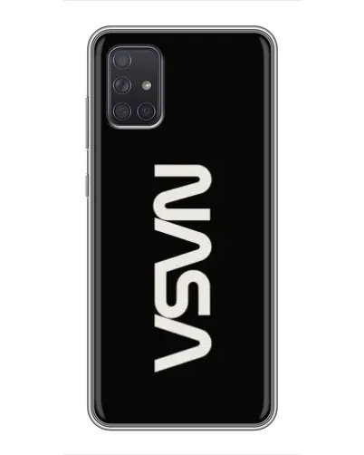 Чехол для Samsung Galaxy A71 (A715) с картинкой «NASA — вертикальный логотип»