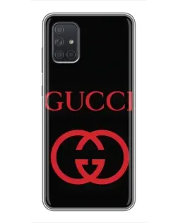 Чехол для Samsung Galaxy A71 (A715) с картинкой «Gucci — красный логотип»