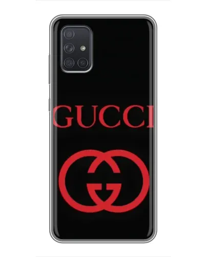 Чехол для Samsung Galaxy A71 (A715) с картинкой «Gucci — красный логотип»
