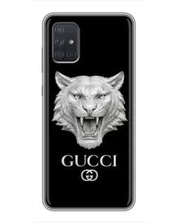 Чехол для Samsung Galaxy A71 (A715) с картинкой «Gucci — серебряный лев»