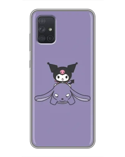 Чехол для Samsung Galaxy A71 (A715) с картинкой «Kuromi на лиловом фоне»