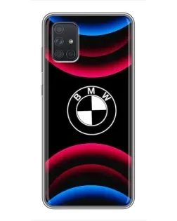 Чехол для Samsung Galaxy A71 (A715) с картинкой «Логотип BMW и неоновые дуги» Чехол для Samsung Galaxy A71 (A715) с картинкой «Логотип BMW и неоновые дуги»