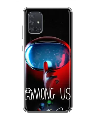 Чехол для Samsung Galaxy A71 (A715) с картинкой «Красный импостер — макро»