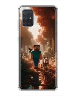 Чехол для Samsung Galaxy A71 (A715) с картинкой «Стив в лесу»
