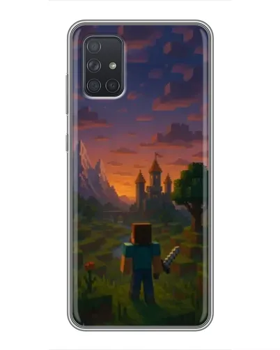 Чехол для Samsung Galaxy A71 (A715) с картинкой «Стив у башни»